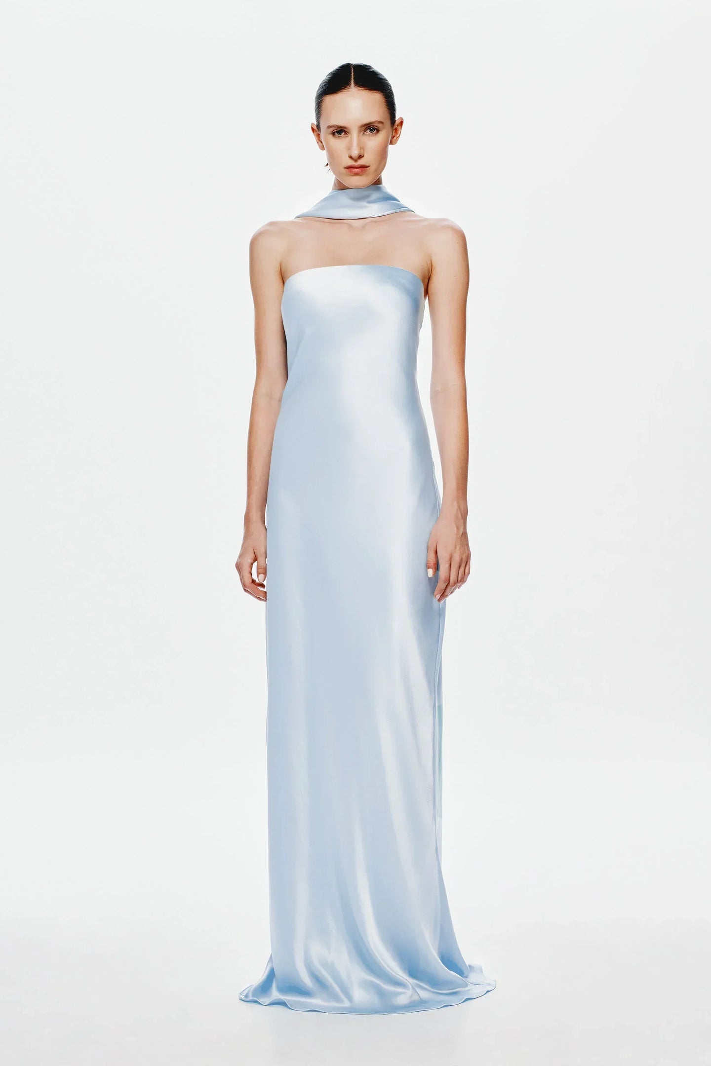 Misha Lilia Satin Gown - Dove